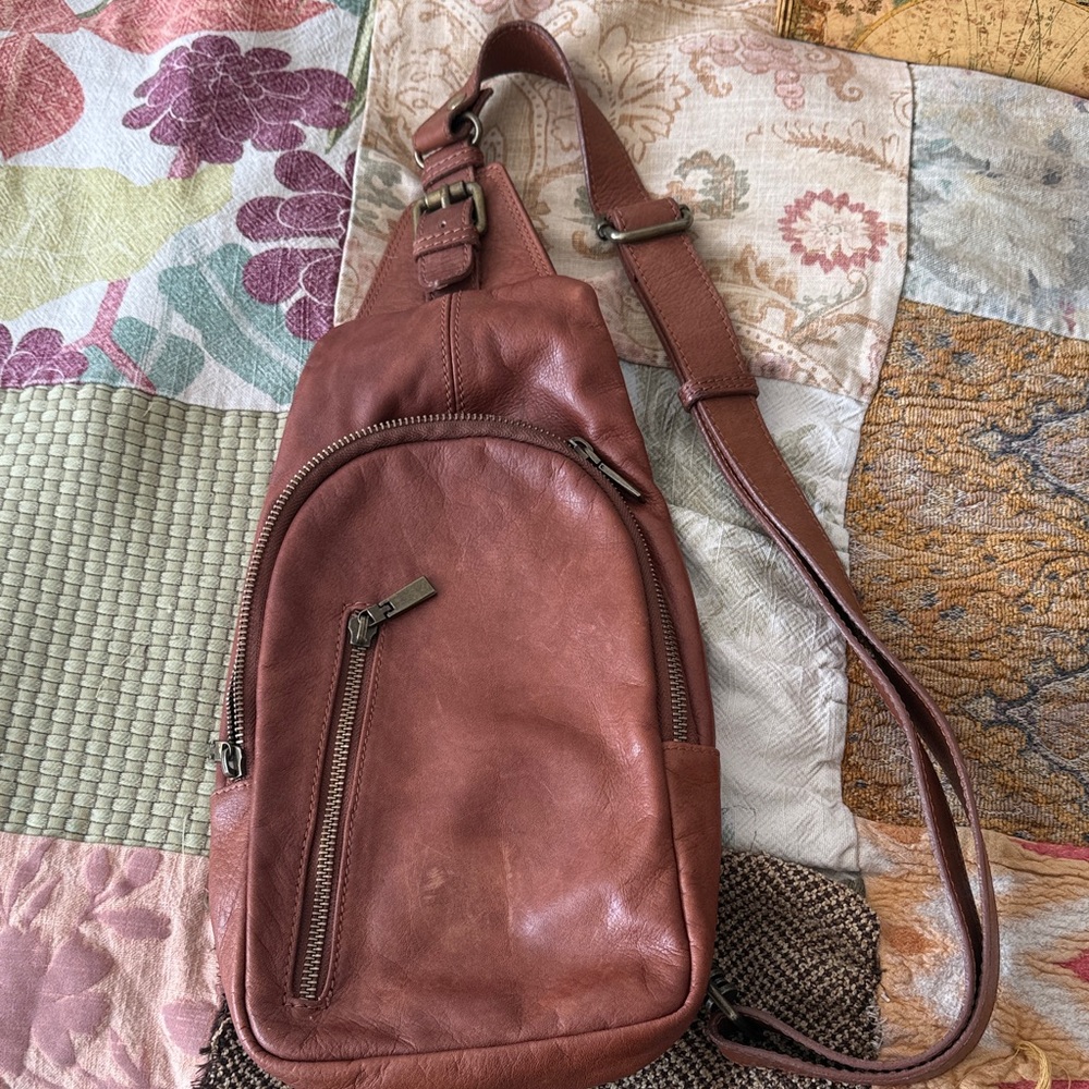 Brown Leather Sling Bag